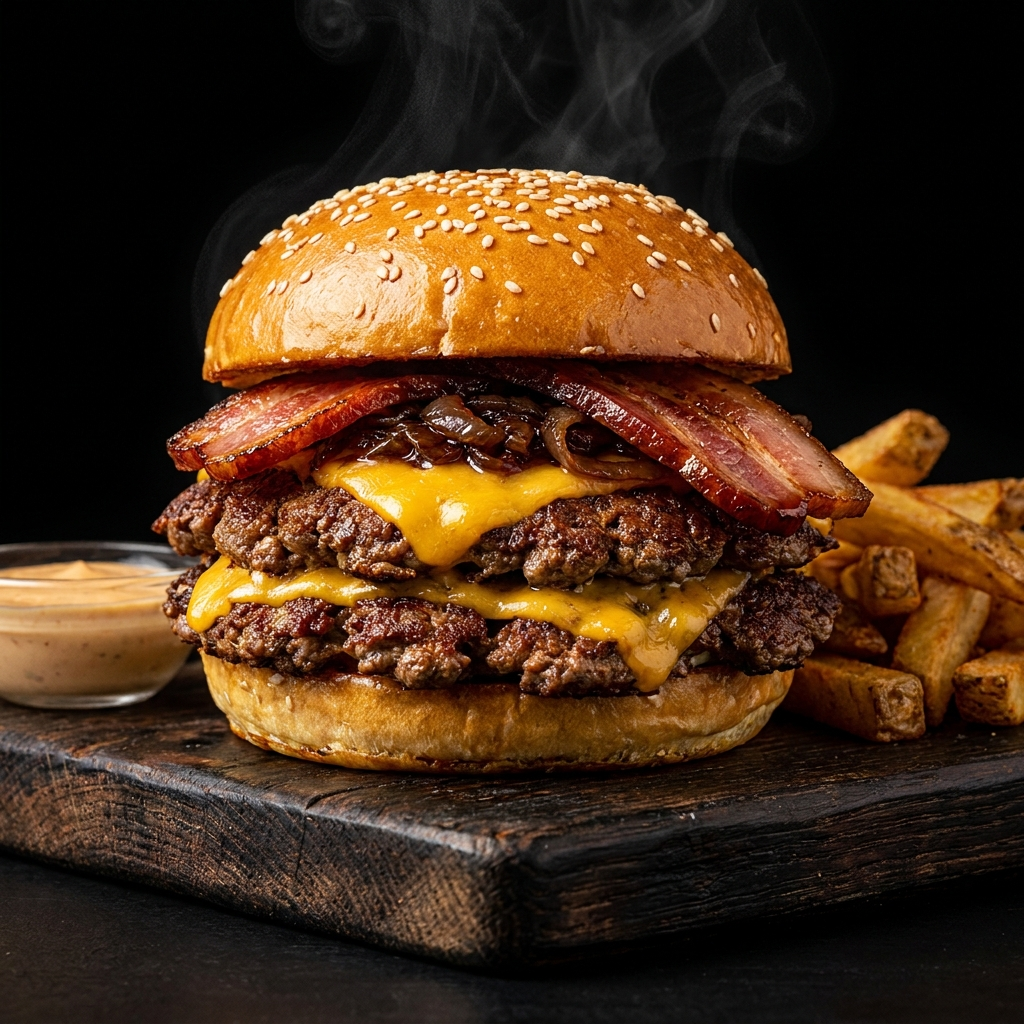 Double Smash Burger com Cebola Assada